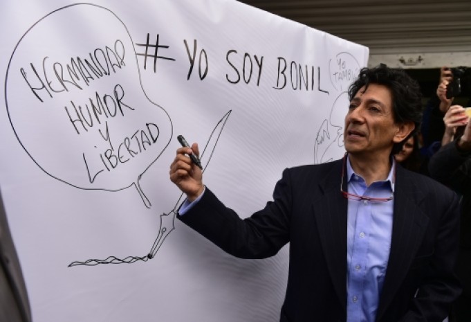 Xavier Bonilla speaking to a rally in Quito, Ecuador, in February 2015. Photo: Rodrigo Buendia/AFP