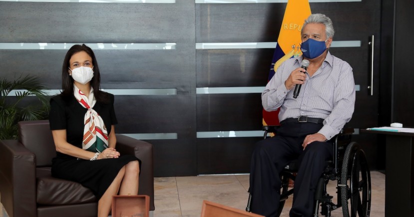 Lenín Moreno se reunió con la jefa de misión electoral de la OEA / Foto EFE