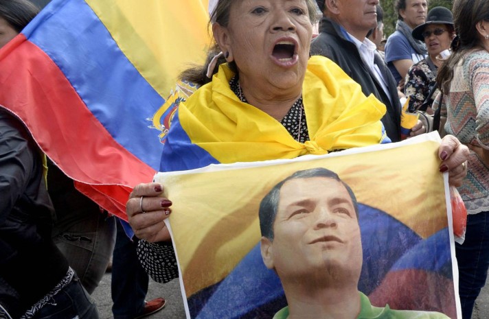 Seguidores de Rafael Correa durante una protesta en Quito. Foto: El País