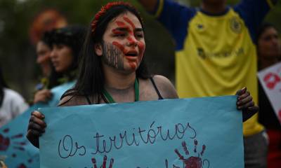 La protesta comenzó al caer la tarde en la capital del estado de Pará, a pocos metros del lugar donde tendrá lugar la Cumbre Amazónica / Foto: EFE