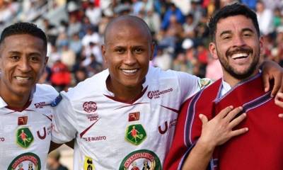 El uruguayo Joaquín Verges (derecha) anotó el gol del triunfo de Mushuc Runa / Foto: cortesía Copa Ecuador