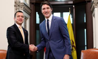 La reunión entre Noboa y Trudeau se llevó ayer en Ottawa / Foto: cortesía Presidencia 