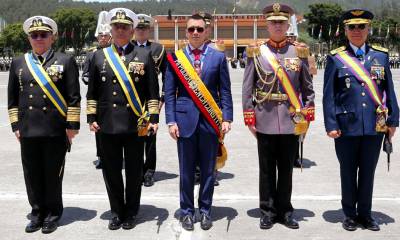 El presidente Noboa participó en la ceremonia de los 195 años de la Batalla de Tarqui / Foto: cortesía Presidencia 