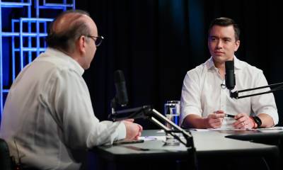 El presidente Daniel Noboa fue entrevistado anoche por el periodista Rafael Cuesta de TC Televisión / Foto: cortesía Presidencia