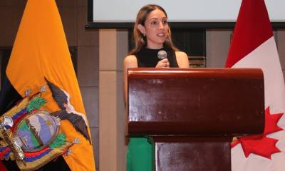 Sonsoles García, ministra de Comercio Exterior, participó en un encuentro en Guayaquil / Foto: cortesía Ministerio de Producción 