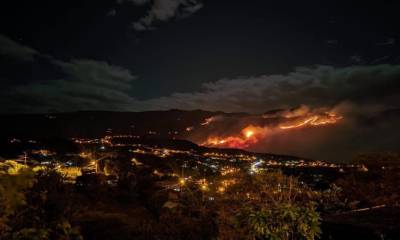 El incendio se registró en Girón, sector Pichanillas / Foto: cortesía Riesgos Ecuador