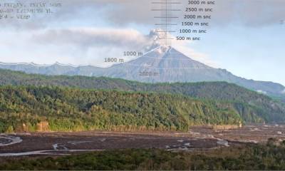 El IG informó que el volcán ha emitido bocanadas de gases y ceniza / Foto: cortesía IG