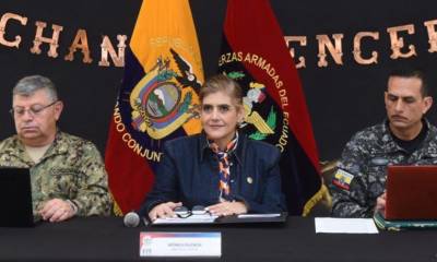 Mónica Palencia, ministra del Interior, participó ayer en la rueda de prensa del Bloque de Seguridad / Foto: cortesía Ministerio del Interior