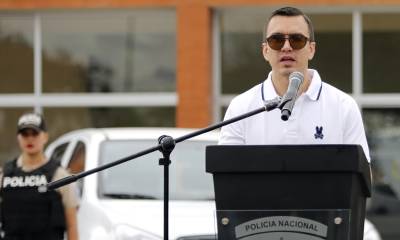 El presidente Daniel Noboa participó en la ceremonia en Manta / Foto: cortesía Presidencia