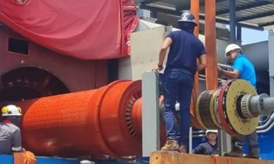 La reparación de la barra del generador se realizó en Houston / Foto: cortesía Celec