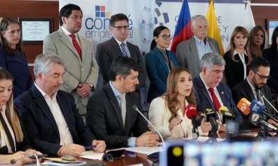 La rueda de prensa del Comité Empresarial Ecuatoriano se llevó a cabo hoy / Foto: cortesía CEE