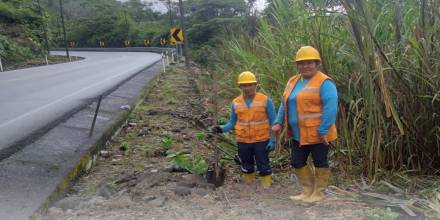 Familias kichwas trabajan en el mantenimiento vial en Pastaza