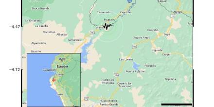 Un sismo de magnitud 4 se registró en la frontera entre Ecuador y Perú