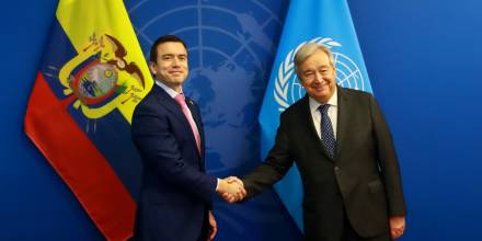 Noboa trata con secretario general de ONU desafíos de Ecuador