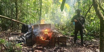 Un laboratorio de droga fue destruido en Sucumbíos