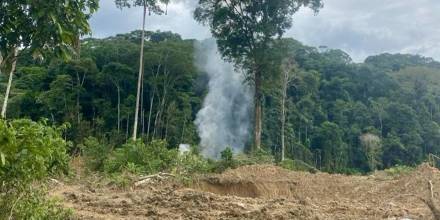 Maquinaria utilizada para minería ilegal fue destruida en Sucumbíos