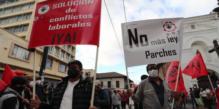 Sindicatos e indígenas realizaron la primera manifestación contra el gobierno de Guillermo Lasso