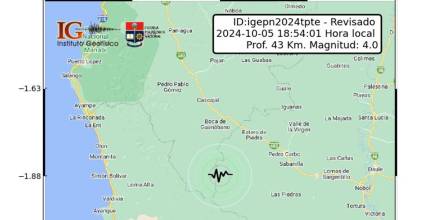 Un sismo de magnitud 4 sacudió Guayas