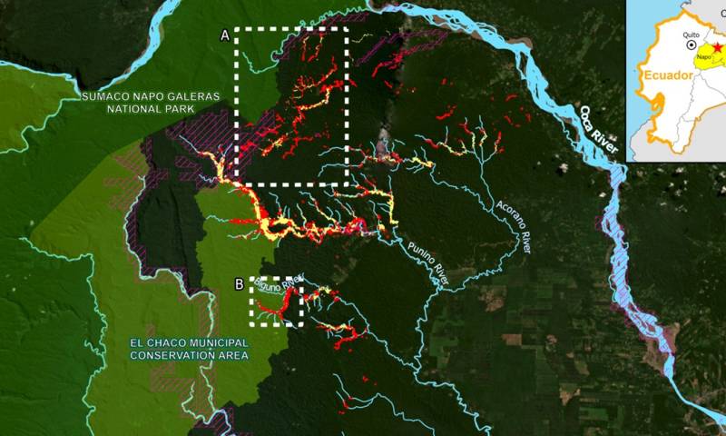 Según un informe reciente, la minería ilegal ya ha afectado mil hectáreas de bosque / Foto: cortesía MAAP