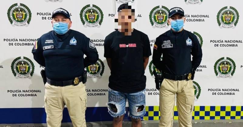 El hombre está procesado por el delito de asesinato y tenía notificación roja de Interpol / Foto: cortesía Policía Colombia