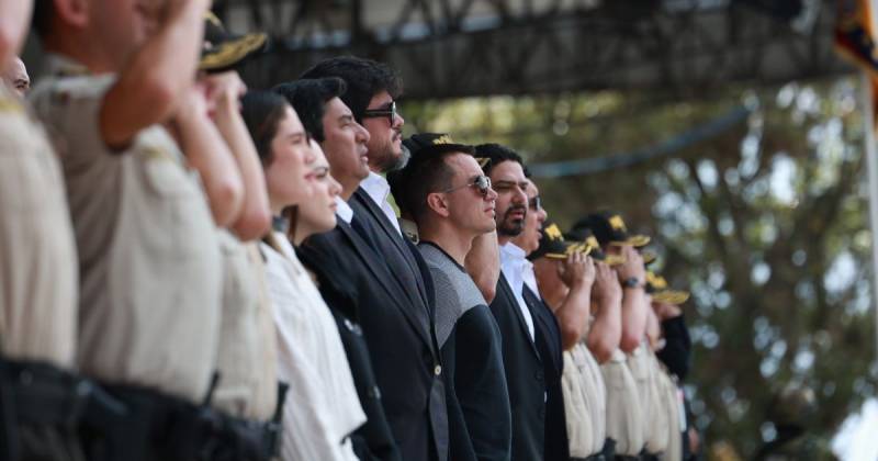 Daniel Noboa participó el 15 de enero en una ceremonia en la Policía Nacional / Foto: cortesía Presidencia