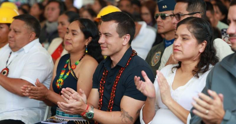 El presidente Daniel Noboa estuvo el 29 de enero en Napo / Foto: cortesía Presidencia