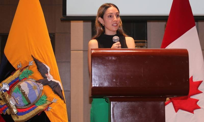 Sonsoles García, ministra de Comercio Exterior, participó en un encuentro en Guayaquil / Foto: cortesía Ministerio de Producción 