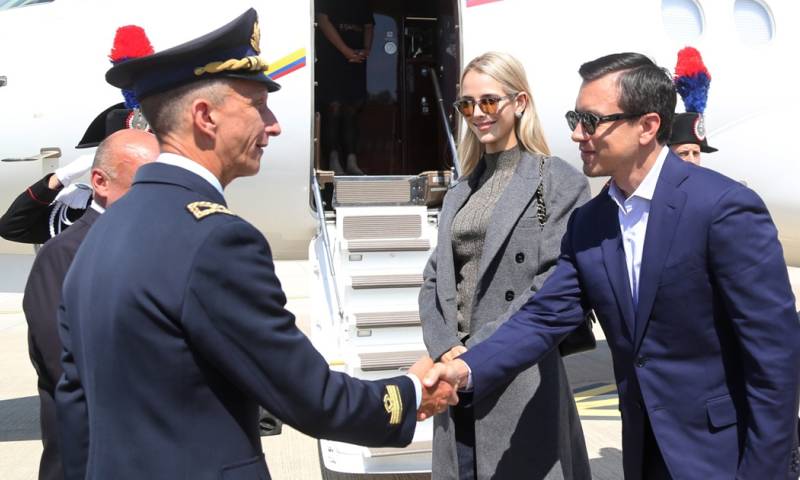  El presidente Daniel Noboa arribó a Italia / Foto: cortesía Presidencia 