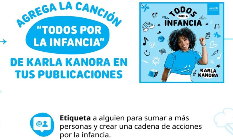 Kanora hace un llamamiento a quelas personas tomen acciones para contribuir al bienestar de la niñez y la adolescencia / Foto: cortesía Unicef Ecuador