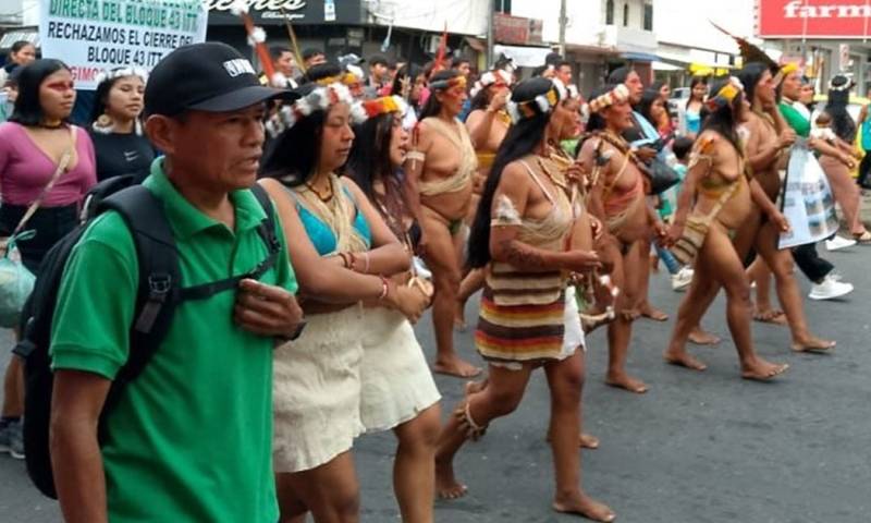 Comunidades indígenas protestan contra el cierre del Bloque 43-ITT / Foto: cortesía 