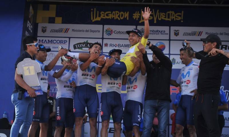 El español-colombiano Óscar Sevilla, alcanzó el segundo lugar en la clasificación general de la Vuelta / Foto: cortesía Movistar