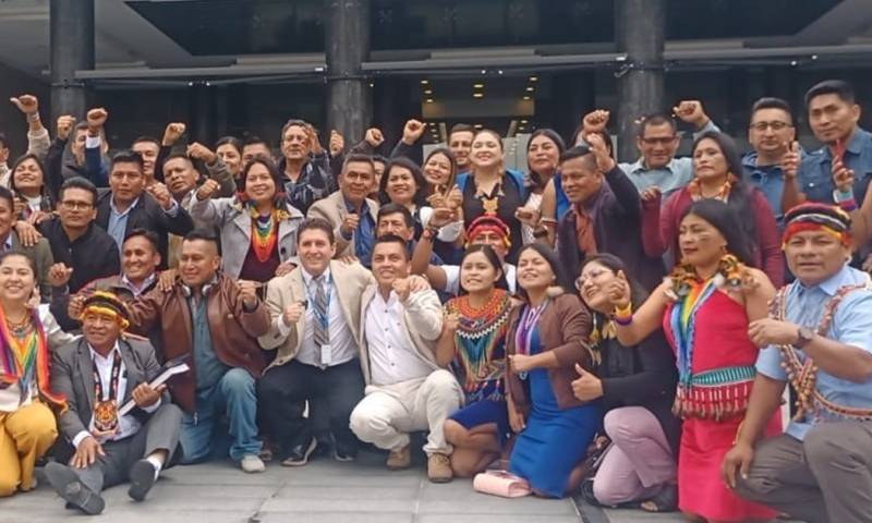 Una extensa comitiva estuvo ayer en la Asamblea Nacional apoyando la creación del cantón / Foto: cortesía GAD Parroquial de Sevilla Don Bosco