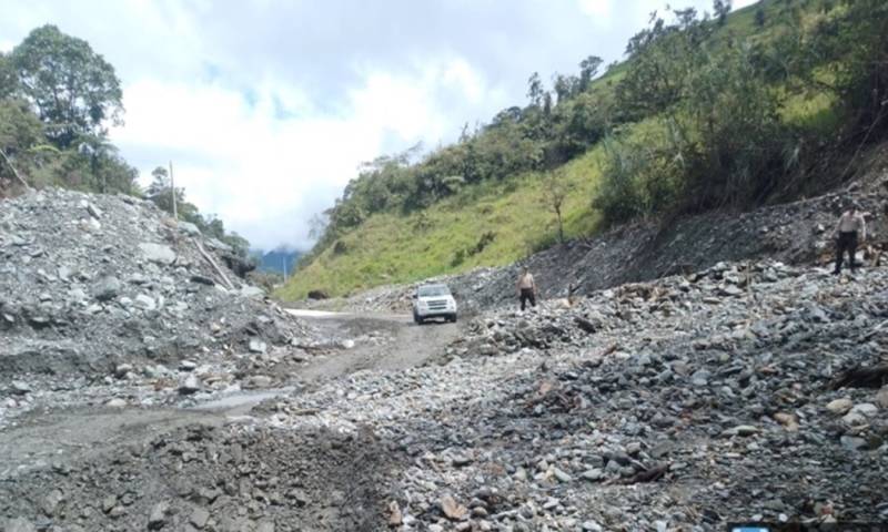 Deslizamiento de tierra por lluvias intensas en Azuay, 2023 / Foto: IIGE