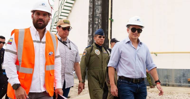 El 9 de enero, el presidente Daniel Noboa recorrió las instalaciones de la Refinería La Libertad / Foto: cortesía Presidencia