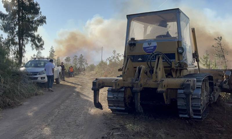 Los bomberos realizan inspecciones para "verificar la liquidación del incendio en varios puntos / Foto: cortesía Secretaría de Riesgos