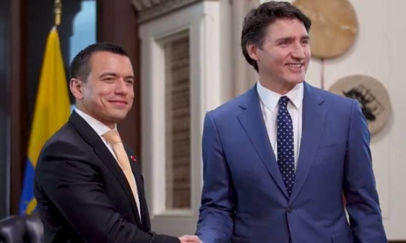 El presidente Daniel Noboa se reunió con el primer ministro de Canadá, Justin Trudeau, en marzo / Foto: cortesía 