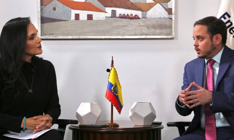 La ministra de Energía y Minas encargada, Inés Manzano, fue entrevistada anoche en Ecuador TV / Foto: cortesía Ministerio de Energía