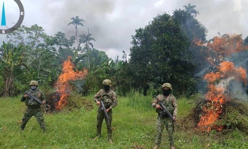 Todo el material y las evidencias se entregaron a las autoridades competentes / Foto: cortesía Ejército 