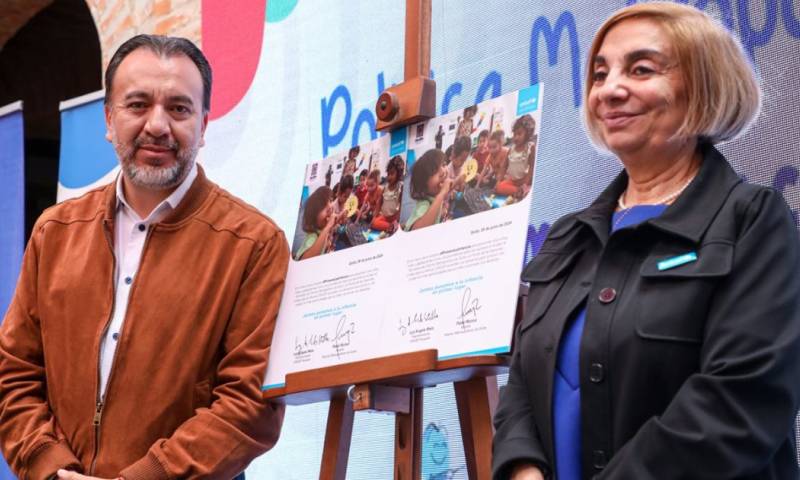 El Municipio de Quito y Unicef firmaron un acuerdo para desarrollar la iniciativa "#PrimeroLaInfancia"  / Foto: cortesía Municipio de Quito 